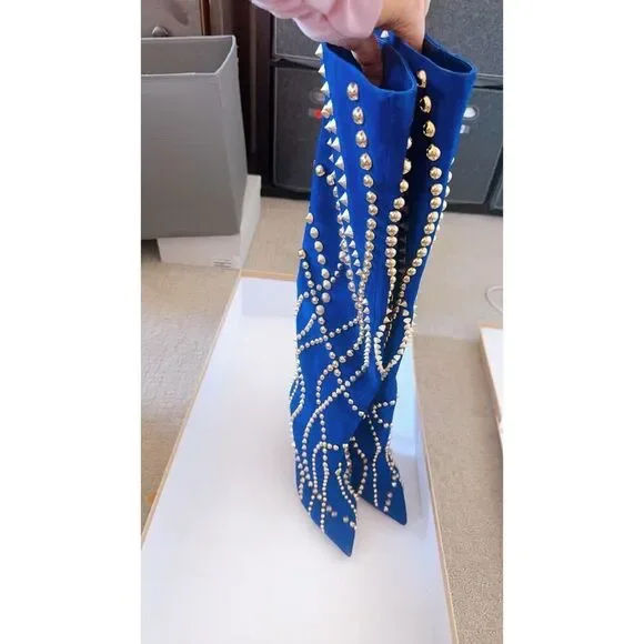 Christian Louboutin Astrilarge Botta Pika 100 Boots Galactiqueen 37.5EU/7.5US - Picture 10 of 12